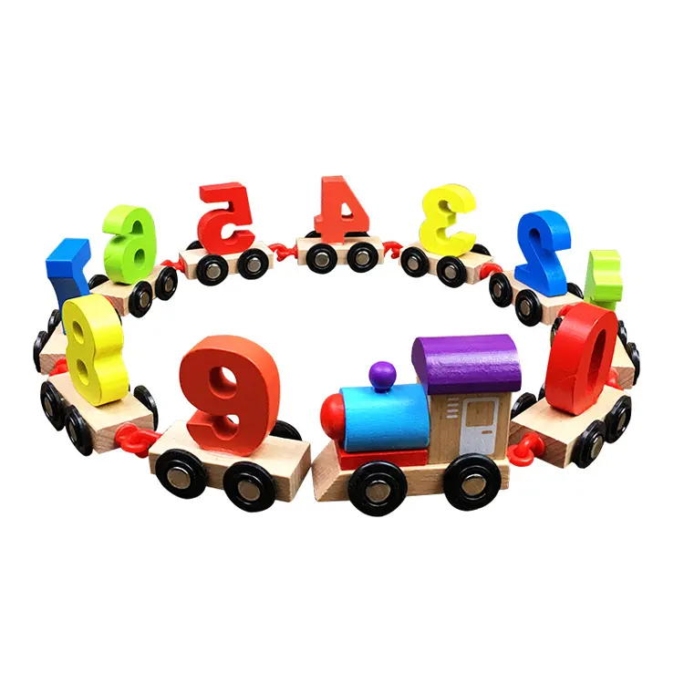Montessori Früh kindliche Bildung Kreative Mathematik Digital Magnetic Wooden Train Toy