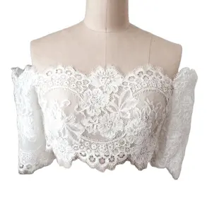 ivory lace cape small coat Wedding dress waistcoat off shoulder short jacket for bride