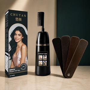 Crema Tinte para el Cabello de Larga Duración, Color Negro Oscuro, Fácil Cobertura de Canas, con Aplicador de Peine, Suministro Directo - Product Image 1