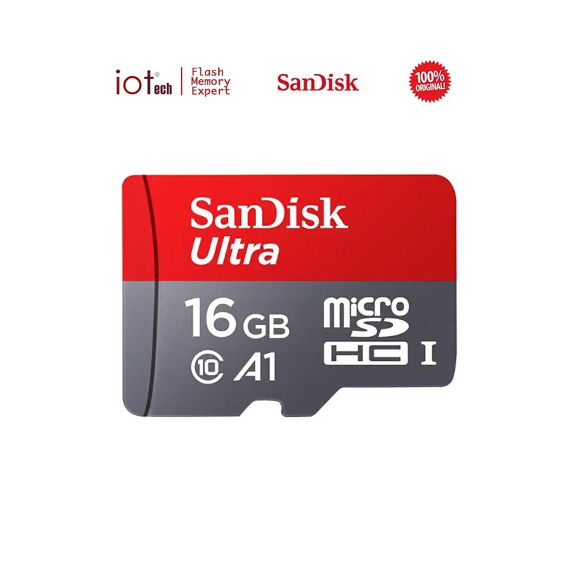 Kartu SD Mikro Sandisk Asli Besar, Kartu Memori 16GB 32GB 64GB 128GB untuk Perangkat