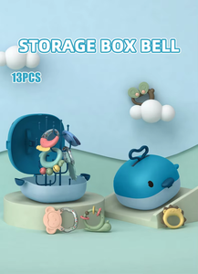 Juguetes educativos tempranos para bebés: Sonajeros de agarre y giratorios, juego de sonajeros mordedores para bebés con caja de almacenamiento con forma de ballena para bebés de 0 a 12 meses - Product Image 3