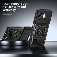 Étui pour Tecno Spark 50/40C/Go 3/Slim/Pova 7 Pro/Camon 50 Ultra/Pop 9, avec fenêtre coulissante, anneau métallique, support magnétique pour voiture