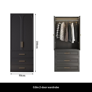 Armoire en bois noir minimaliste moderne, écologique, à forte capacité de charge, simple, <span class=keywords><strong>petit</strong></span> appartement, luxe léger, chambre à coucher, économique - Product Image 5