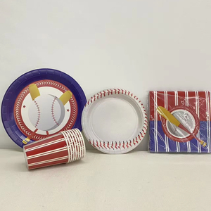 Platos de Papel Desechables DAMAI con Temática de Eventos, Platos de Papel con Temática Deportiva, Platos de Papel con Temática de Béisbol - Product Image 1