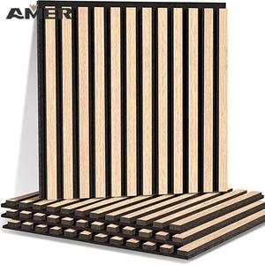 AMER Tamaño personalizado <span class=keywords><strong>Mejor</strong></span> precio Panel de pared de madera Panel <span class=keywords><strong>acústico</strong></span> Listones de madera Tablero <span class=keywords><strong>acústico</strong></span> de pared para interior insonorizado - Product Image 5