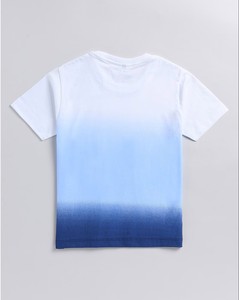 Camiseta lavada con degradado Vintage, camiseta en blanco con método de tejido no tejido con patrón de arcoíris informal inteligente de Color sólido para imprimir - Product Image 4