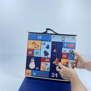 Reciclable Navidad Bebé Regalos Souvenirs Cajas Papel Cartón Almacenamiento Ciego Regalo Calendario de Adviento 24 Caja Plegable Solapa Magnética - Product Image 3