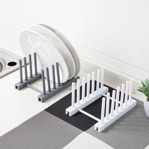 Kitchen Organizer Pot Lid Rack Plastic Spoon Holder Pot Lid Shelf Cooking Dish Rack Pan Cover Stand Kitchen Accessories