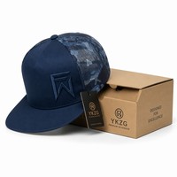 Casquette de camionneur tactique personnalisée en camouflage noir avec logo brodé en 3D, casquette en maille à fermeture snapback, casquette de baseball camouflage pour hommes, OEM