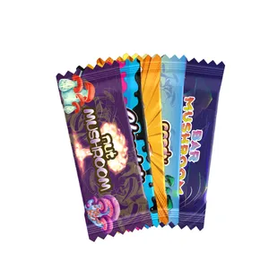 Emballages de bonbons personnalisés emballage de barre de chocolat champignon sacs en plastique mylar pour emballage de barre de chocolat