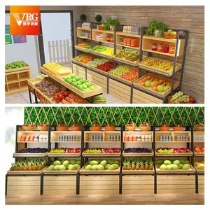 Cheap Price floor 4 tier store supermarket display stand vegetable fruit racks for convenience stores