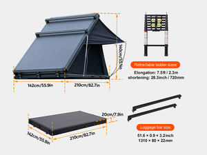 Tente de toit Chenglong, 4 saisons, UV50+, imperméable 3000 mm, utilisation automobile - Product Image 6