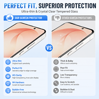 Protection d'écran en verre trempé pour téléphone, luxe, transparente, 9H, sans poussière, installation facile, applicateur, pour Samsung S24 S25 S26 Plus ultra