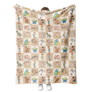 Kostenlose Mock-up Private Labels Benutzer definierte nahtlose Druck niedlichen Cartoon Halloween-Spielzeug 2 Muster Weihnachts geschenke Fleece Flanell Decke - Product Image 6