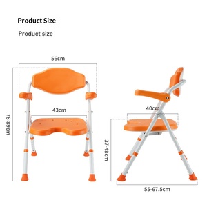 <span class=keywords><strong>Chaise</strong></span> <span class=keywords><strong>de</strong></span> <span class=keywords><strong>douche</strong></span> élargie, capacité <span class=keywords><strong>de</strong></span> charge <span class=keywords><strong>de</strong></span> 350 livres, pliable, revêtement en poudre, moderne, <span class=keywords><strong>pour</strong></span> personnes obèses, sièges épais et rembourrés, non installés - Product Image 4