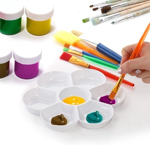 XinyiArt <span class=keywords><strong>Palette</strong></span> en plastique peinture plat 7 puits <span class=keywords><strong>fleur</strong></span> peinture plateau aquarelle peinture mélange <span class=keywords><strong>Palette</strong></span> pour huile acrylique aquarelle - Product Image 5