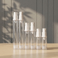 Flacons cosmétiques en plastique PP à pompe pulvérisatrice fine sans air, scellés sous vide, pour lotions et soins de la peau, 5 ml, 10 ml, 15 ml