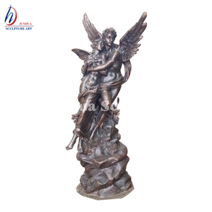 Outdoor Famous Life Size Statue Bronze Angel Cupid and Psyche Sculpture - Product Image 1