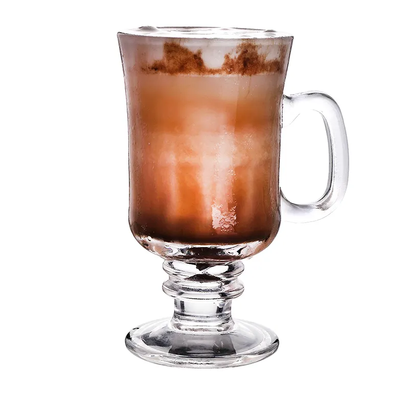 Niş Retro cam buzlu Americano bardak narin özel İçecek kahve fincanı saplı
