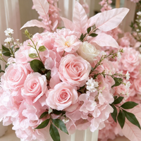 Composition florale artificielle au sol style européen pour réception de mariage, fête de fiançailles, toile de fond et décoration de remise de voiture