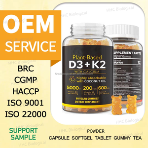 Vitamina D3 K2 Gomitas con Calcio Magnesio Vitamina C Complex Oem Private Label Service MOQ 1000 Botellas - Product Image 2