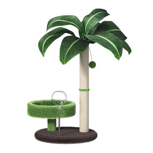 Torre de Escalada para <span class=keywords><strong>Gatos</strong></span> de 2 Niveles, Diseño de Árbol de Coco, Rascador de Sisal con Base Grande - Product Image 1