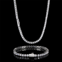 Collier de chaîne hip hop bling glacé accessoires féminins colliers de chaîne de tennis plaqués or 18 carats