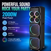 Enceinte portable sans fil MT-1212, 100W RMS, 12 pouces, USB, AUX, RGB, micro intégré, télécommande, son large bande, idéale pour les soirées
