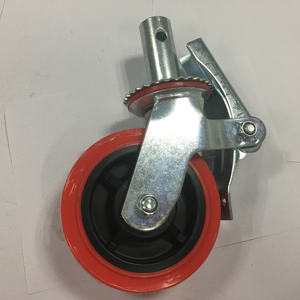 Aluminium-Kern Gummi-Rollen Gerüst Schwerlast-PU-Lenkrollen Hochbelastbare Laufrollen 8 Zoll - Product Image 4