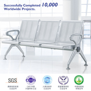 Silla de Espera de Acero Inoxidable Yijiahao, Silla de 3 Plazas con Reposabrazos, Banco Público para Exteriores - Product Image 5