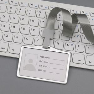 Couvercle de carte de permis de travail horizontal en alliage d'aluminium avec lanière carte de permis de travail version horizontale - Product Image 6