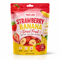 Op maat gedrukte gedroogde vruchten Mylar zak 3,5g ZA verpakking Aardbei Banaan Stand-up pouch voor snackverpakkingen