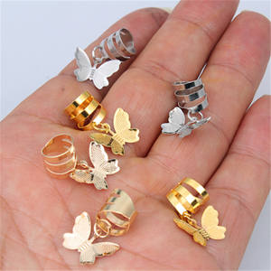 กิ๊บติดผมโลหะลายฉลุรูปผีเสื้อสไตล์เกาหลี ชุบเคลือบ 1 ชิ้น สำหรับตกแต่งผม ถักเปีย ใช้ได้ทั้งชายและหญิง ทำเครื่องประดับ DIY แหวนรัดผม - Product Image 4