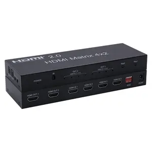 Comutador de vídeo 3D HDTV Matrix 4x2 5.1 Suporte de áudio HD Matrix Splitter Switch