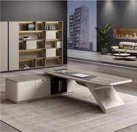 Bureau de gestion en forme de L de haute qualité avec boîte en fil table de bureau de meubles au design moderne