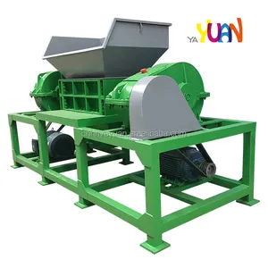 Máquina trituradora de borracha de eixo duplo com 10 anos de experiência Yayuan, trituradora de pneus usada para venda