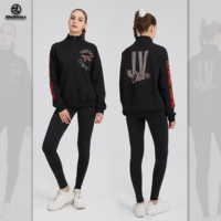 Setelan Jaket dan Celana Pemanasan Cheerleading dengan Logo Cetak Kustom, Tracksuit Sublimasi Penuh untuk Tim