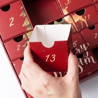 Boîte de calendrier de l'avent de Noël personnalisée avec 24 tiroirs, calendrier de compte à rebours, boîte cadeau en carton de luxe pour chocolat et bonbons