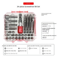 Juego de 34 puntas de destornillador de acero 45 personalizadas por el fabricante, con puntas planas, Phillips y hexagonales, herramienta de sujeción para trabajos no precisos