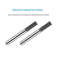 Fraise à maïs en acier au tungstène revêtu de diamant, couteau à maïs en fibre de carbone, modèle 4 cannelures, longueur de coupe 25~100mm