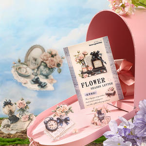 15 hojas por paquete de serie de letras florales, pegatinas decorativas de Paisaje Vivo, tema de flores para decoración del hogar - Product Image 2