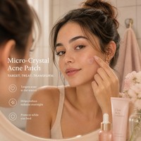 Patch anti-boutons Micro Crystal Heart pour les voyages et les soins quotidiens du visage, adolescents, femmes, vente en gros, marque privée