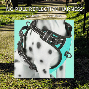Harnais de luxe anti-traction pour chien et chat, réfléchissant avant/arrière, avec 2 attaches, poignée de contrôle facile, gilet réglable en polyester doux pour animaux de compagnie, taille moyenne/grande - Product Image 2