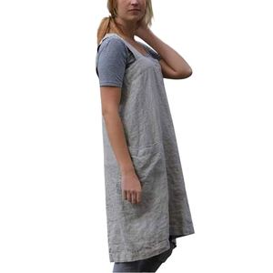 Tablier à bretelles croisées en coton et lin, style japonais et coréen, durable, réutilisable, à capuche, pour cuisine et fleuriste, lavable, vente en gros - Product Image 3
