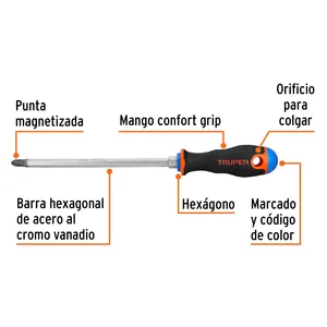 กล่อง6 Phillips ไขควง3/8 "x 8" จับสบายจับ truper - Product Image 2