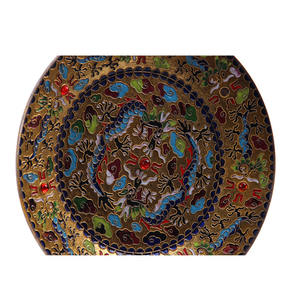 Assiette en porcelaine de couleur or, cadeau chinois pour l'intérieur, décoration style ancien égyptien, personnalisée - Product Image 3