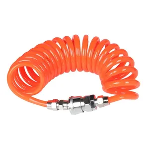 High Elasticity Lightweight Thickness 2Mm Pu Reinforced Spring Hose With Connectors For Pneumatic Tools