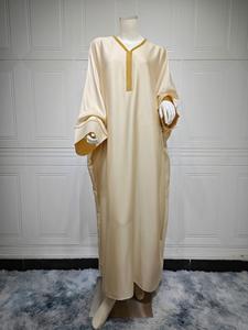 Elegante Abaya Maxi <span class=keywords><strong>per</strong></span> Ramadan ed Eid, Vestito con Maniche a Pipistrello, Stampa Etnica, Cardigan Kimono <span class=keywords><strong>per</strong></span> Donne, Ispirazione Mediorientale <span class=keywords><strong>per</strong></span> l'Autunno - Product Image 3