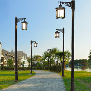 Outdoor Garden <b>Light</b> <b>Post</b> LED Iron Pole Glass Shade 2700K Warm White IP54 Weatherproof <b>Solar</b> Powered Motion Sensor 10-Year - Product Image 3