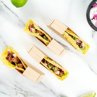 Caja de Papel Kraft de Diseño Personalizado con Materiales Reciclados Ecológicos para Empacar Tacos, Sándwiches, Croissants, Pan y Macarons